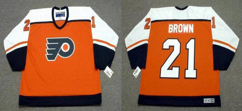 2019 Men Philadelphia Flyers #21 Brown Orange CCM NHL jerseys->philadelphia flyers->NHL Jersey